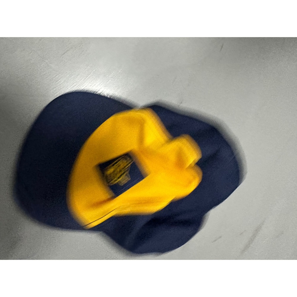 Vintage Union Made USA Snapback Hat Navy Blue Gold Two Tone ACTWU Cap S/M